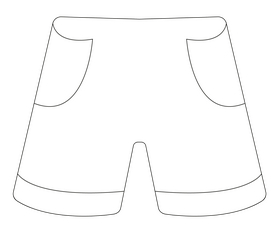 Basketball shorts black and white clipart