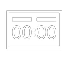 Basketball scoreboard black and white clipart