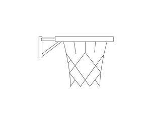 Free basketball hoop black and white clipart
