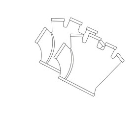 Mitt gloves black and white clipart