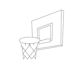 Basketball Backboard illustration black and white clipart