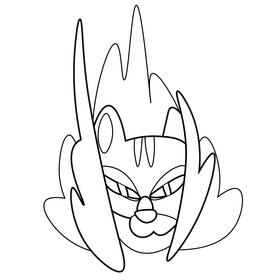 Cartoon tiger black and white clipart