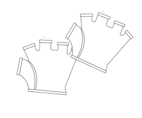 Mitt black and white clipart