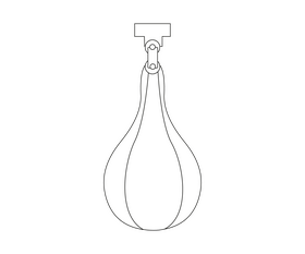 Punching bag black and white clipart