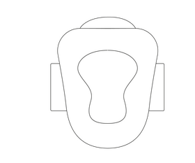 Boxing headgear, boxing mask black and white clipart