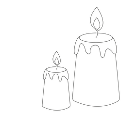 Free candle black and white clipart