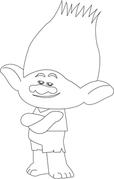 Trolls cartoon black and white clipart free download