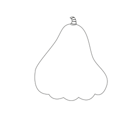 Pumpkin cartoon black and white clipart