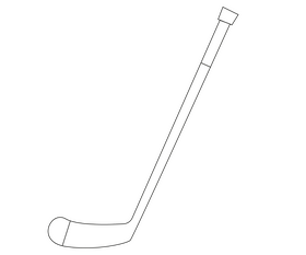 Ice hockey stick cartoon black and white clipart