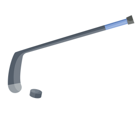Ice hockey stick and puck clipart