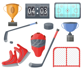 Ice hockey equipment vector