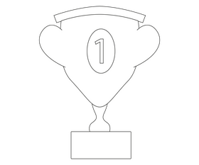 Sports cup illustration black and white clipart