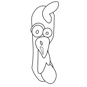 Cute turkey head black and white clipart