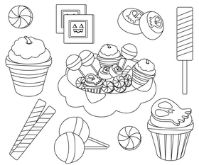 Sweet halloween candy black and white vector