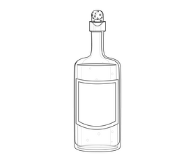 Wine bottle cartoon black and white clipart vector free download