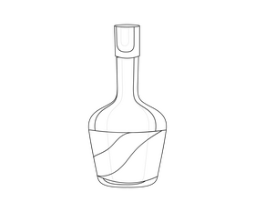 Cognac illustration black and white clipart