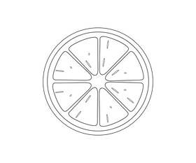 Free grapefruit slice black and white clipart