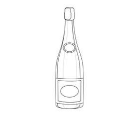 Champagne bottle free black and white clipart