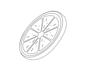 Lemon slice black and white clipart