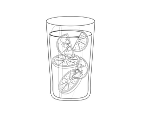 Free lemonade glass black and white clipart