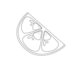 Lime slice black and white clipart