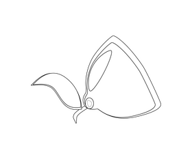 Half cut lemon black and white clipart