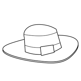 General hat black and white clipart