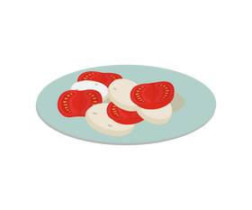 Caprese salad cartoon clipart