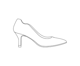 Kitten heel shoes free black and white clipart