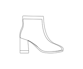 Ankle boots cartoon black and white clipart