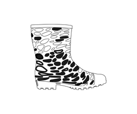 Women boots free black and white clipart