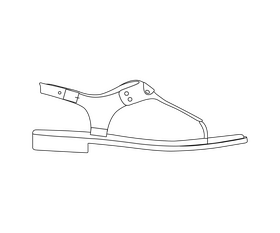 Ladies sandals illustration black and white clipart