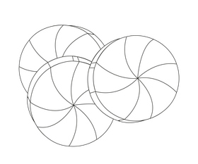 Peppermint candies black and white clipart