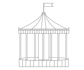 Carousel black and white clipart