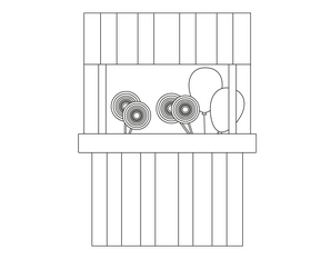 Sweet shop, candy store black and white clipart