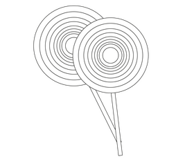 Lollipop candies illustration black and white clipart