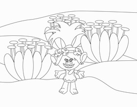Trolls movie black and white vector