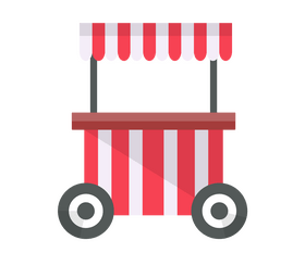 Cartoon store on wheels clipart