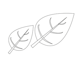 Leaves drawing black and white clipart