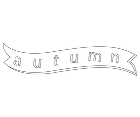 Autumn text black and white clipart