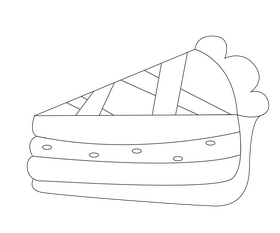 Piece of pumpkin pie black and white clipart