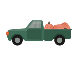 Pumpkin truck cartoon clipart