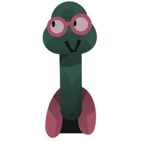Turtle with glasses clipart
