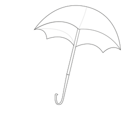 Free umbrella black and white clipart