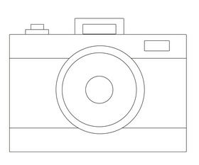 Compact camera black and white clipart