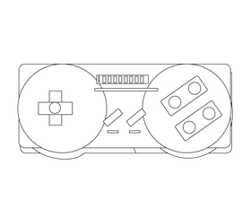 Retro video game controller black and white clipart