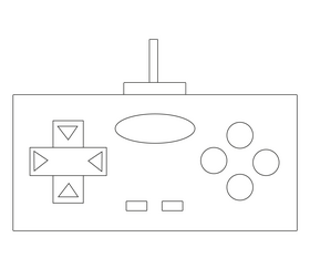 Video game controller free black and white clipart