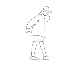 Woman drawing black and white clipart