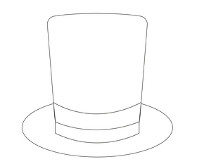 Masquerade hat black and white clipart