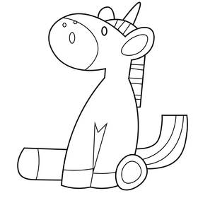 Unicorn suprised black and white clipart
